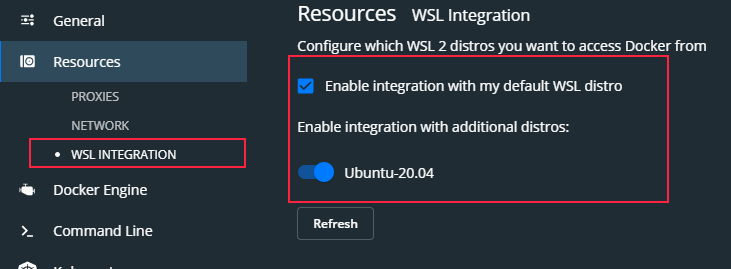 Enable Ubuntu-20.04 integration
